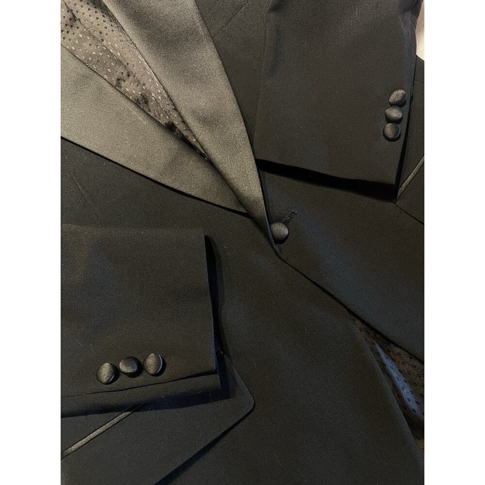 Vintage Cricketeer Tuxedo 38-40R 35x28 Solid Black 1 Button Wool Tux - Picture 9 of 16